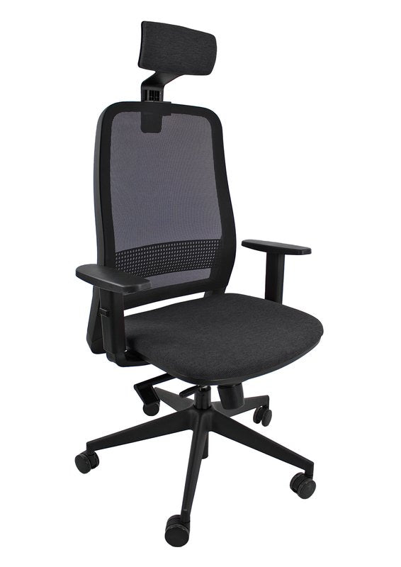 Poggiatesta per sedia operativa ADJUSTABLE nera - riv.  grigio