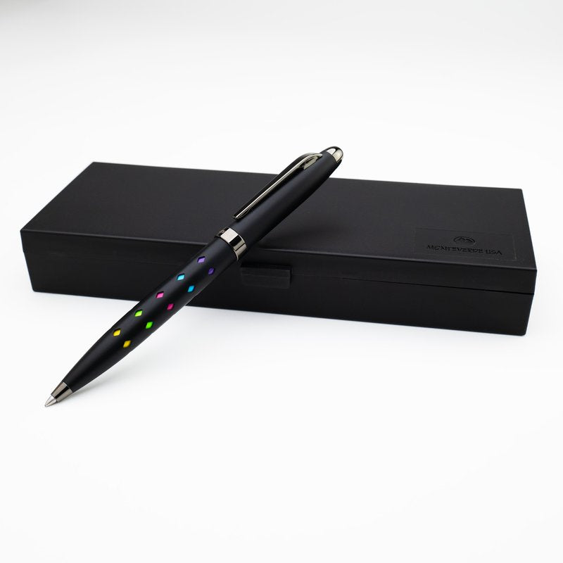 Penna a sfera Illusia - fusto nero/antracite diamanti - tratto medio
