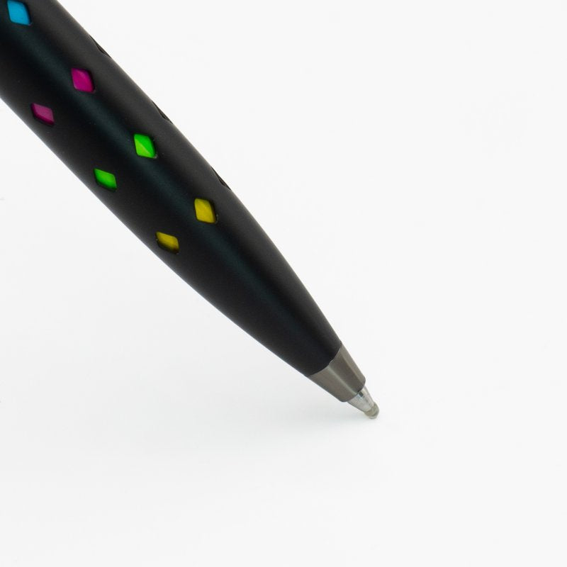 Penna a sfera Illusia - fusto nero/antracite diamanti - tratto medio
