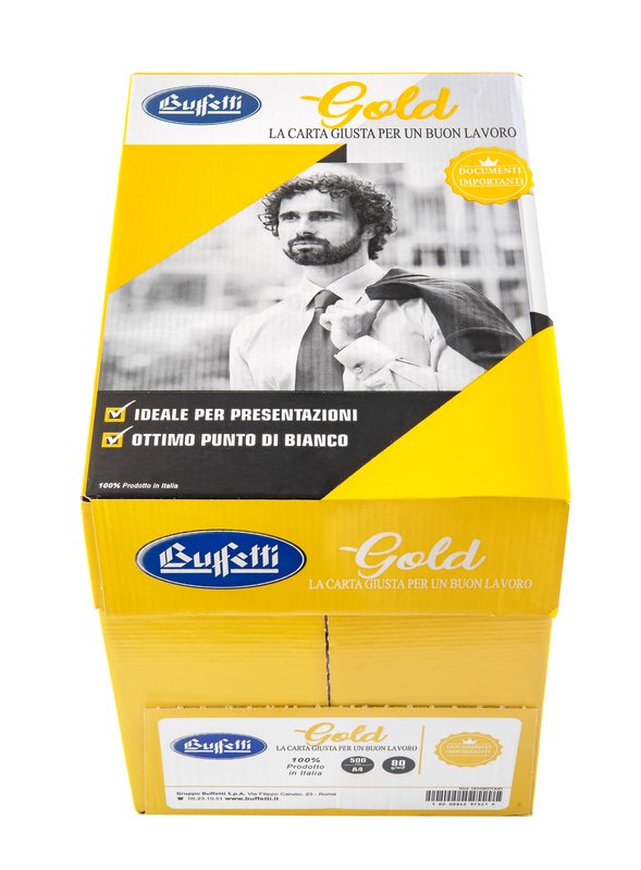 Conf. 5 risme carta per fotocopie Buffetti Gold- A4 - 21x29,7 cm - 80 g