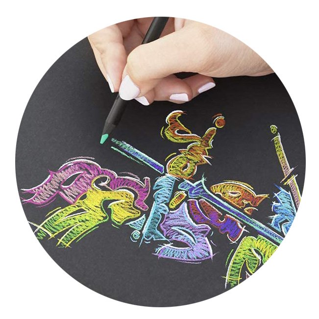 Carta e cartoncini Michelangelo Color  A4 - risma da 50 fogli 200g - colori forti - nero