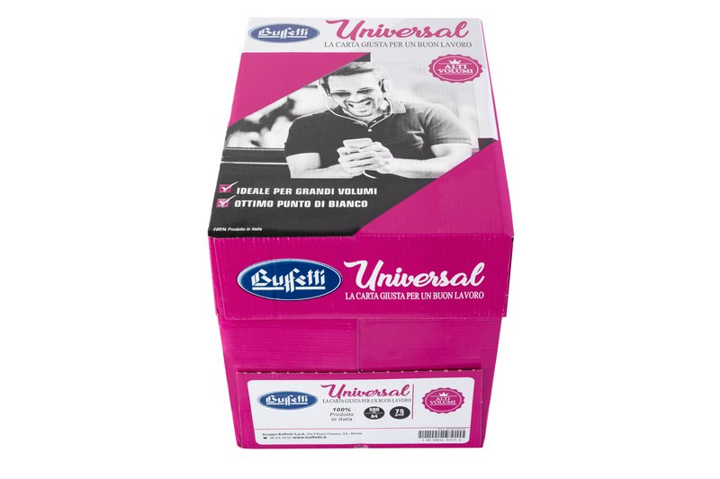 Conf. 5 risme carta per fotocopie Buffetti Universal - A4 - 21x29,7 cm - 75 g