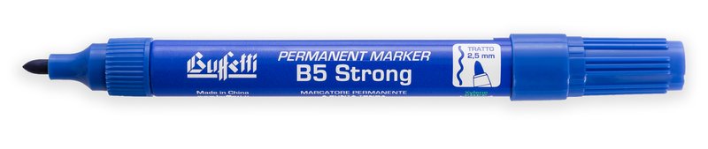 Marcatore permanente fusto metallo B5 Strong - punta tonda - tratto 2,5 mm - blu