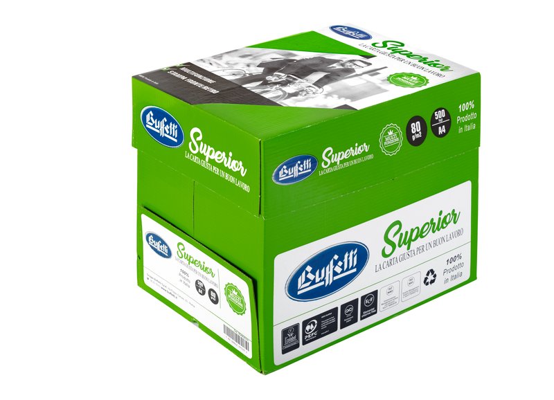 Conf. 5 risme carta per fotocopie Buffetti Superior- A4 - 21x29,7 cm - 80 g
