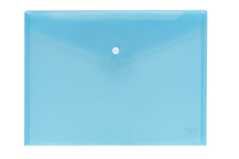 Buste con bottone - polipropilene trasparente - 29,7x21 cm - blu