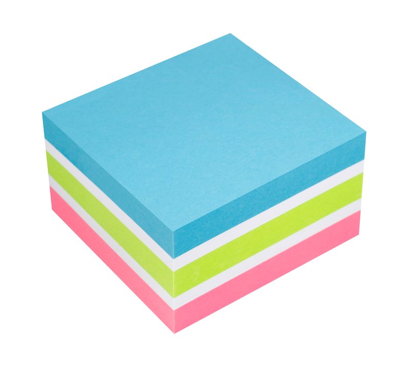 Box 4 Cubi da 400 foglietti adesivi riposizionabili - azzurro - verde - rosa - bianco