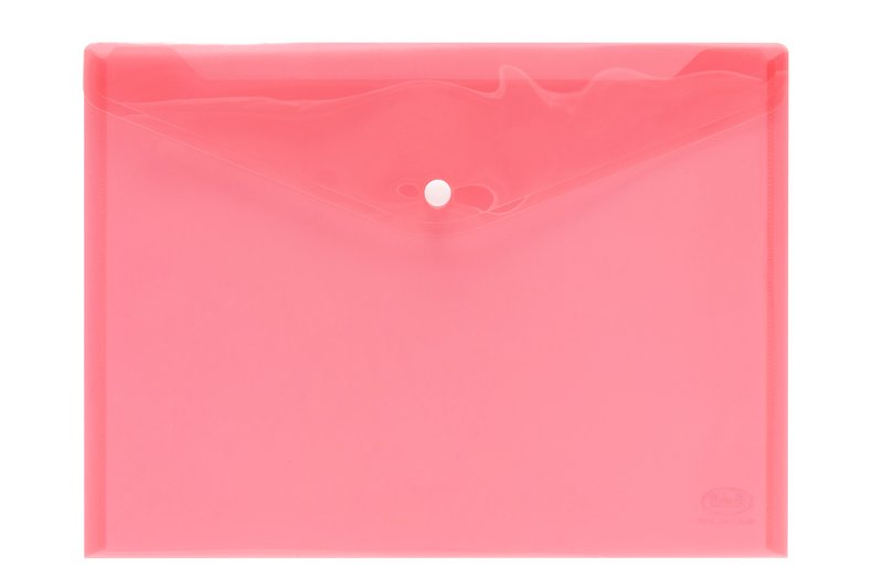 Buste con bottone - polipropilene trasparente - 29,7x21 cm - rosso