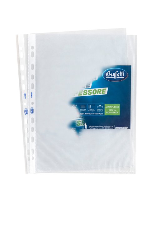 Buste a foratura universale - Polipropilene goffrato - 30x22 cm - medio spessore - conf. 50 pz.