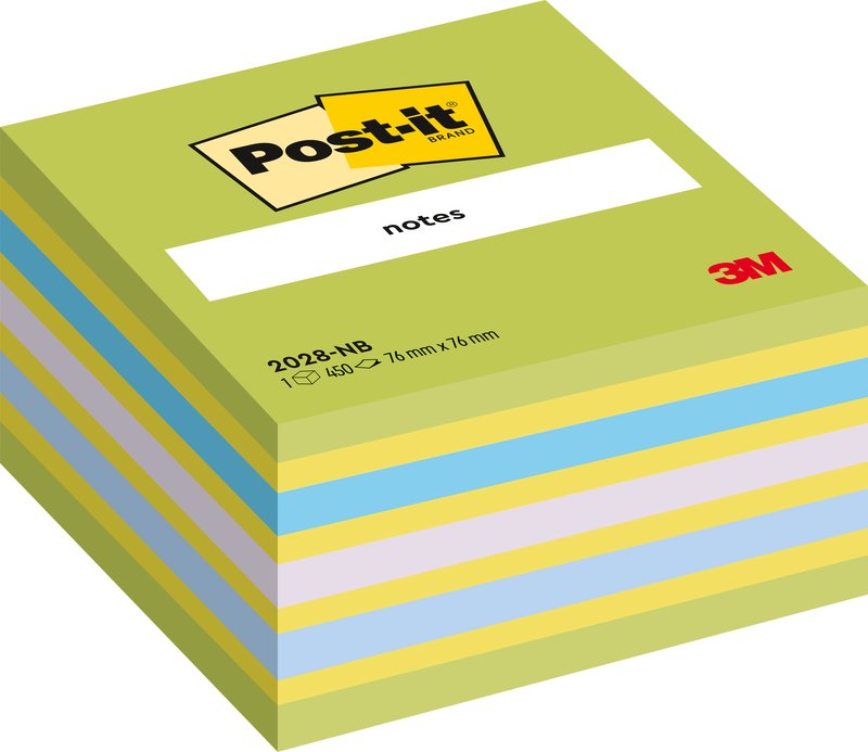 Cubo Post-it Note Neon - 76x76 mm - neon blu/verde
