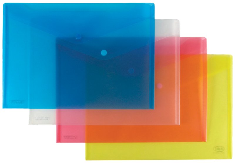 Buste con bottone - polipropilene trasparente - 29,7x21 cm - neutro