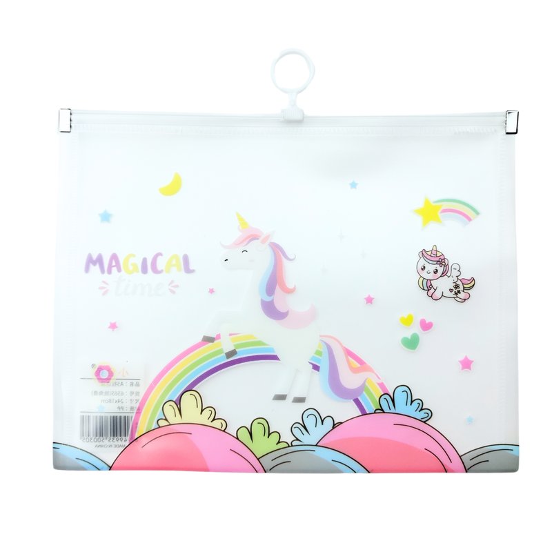 Busta con zip  - pp - A5 - 18x24 cm -  fantasia unicorni