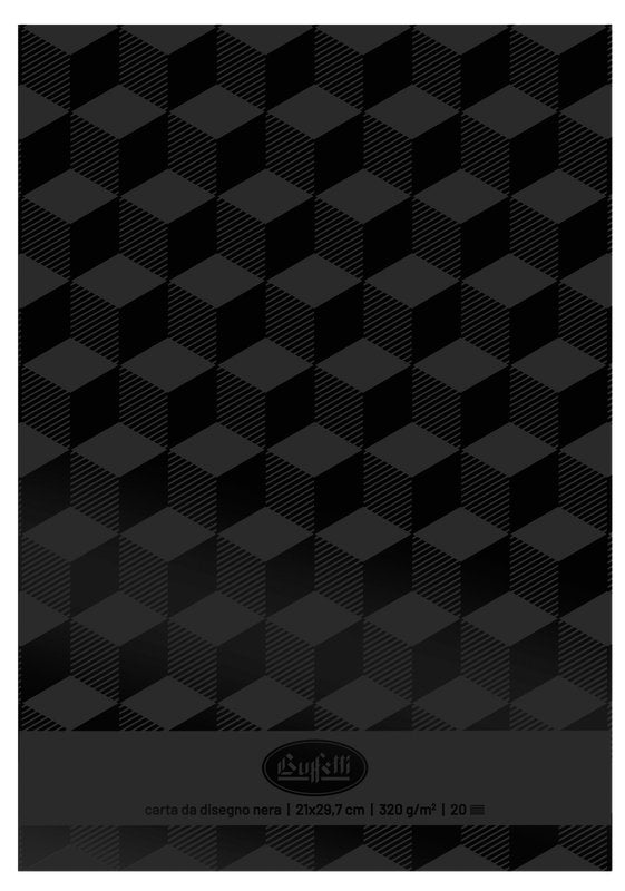 Album Black - collato lato corto - formato A4 210x297 mm - 20 fogli - 320 g