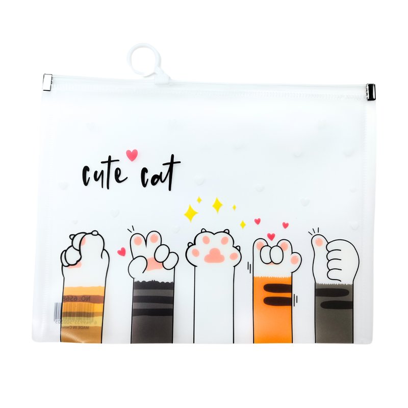 Busta con zip  - pp - A4 - 24x33 cm -  fantasia gattini