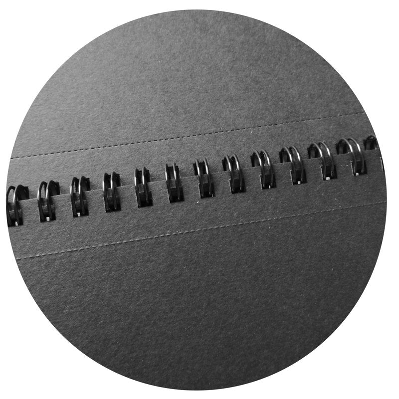 Album Black - spiralato lato corto - formato A5 150x210 mm - 30 fogli - 320 g