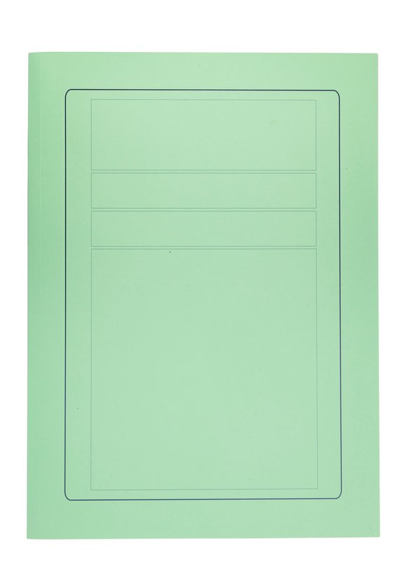 Cartelline 3 lembi incollati  - cartoncino - 285 g/mq - 34,5x24,5 cm - verde - conf. 10 pz