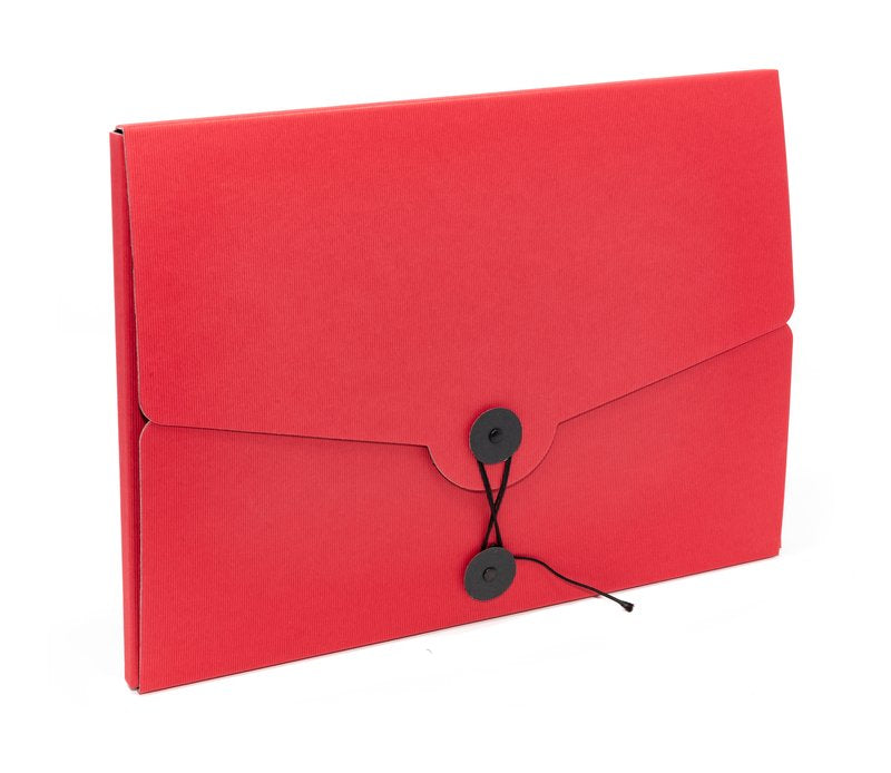 Cartellina 3 lembi con laccio Living - cartoncino 21x29,7 cm - rosso