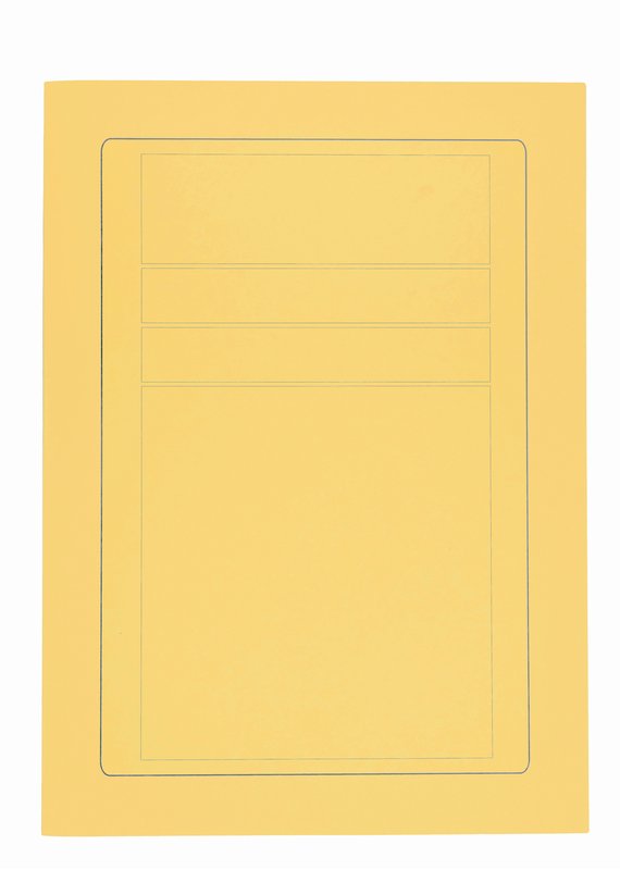 Cartelline 3 lembi incollati  - cartoncino - 285 g/mq - 34,5x24,5 cm - giallo - conf. 10 pz