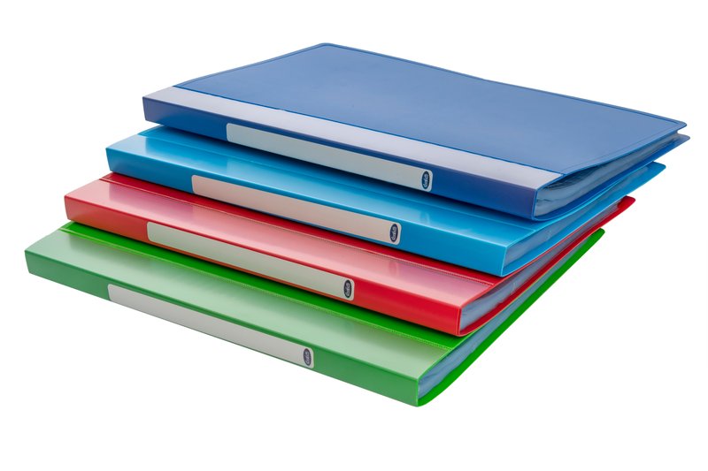 Portalistini dorso rigido  - Polipropilene - 40 buste - 30x22 cm - colori assortiti