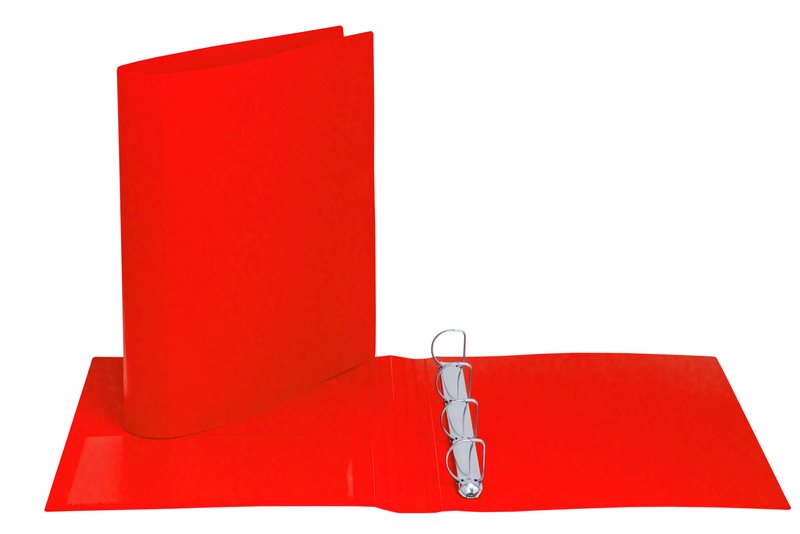 Cartella dorso tondo Happy Color - polipropilene - 4 anelli a D - Diametro 30 mm - rosso
