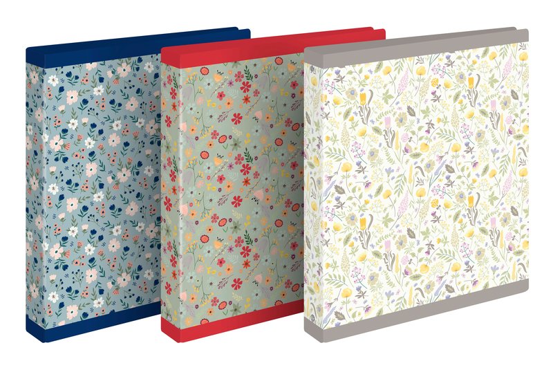 Cartella Living - 4 anelli tondi - Diametro 30 mm - fantasie assortite