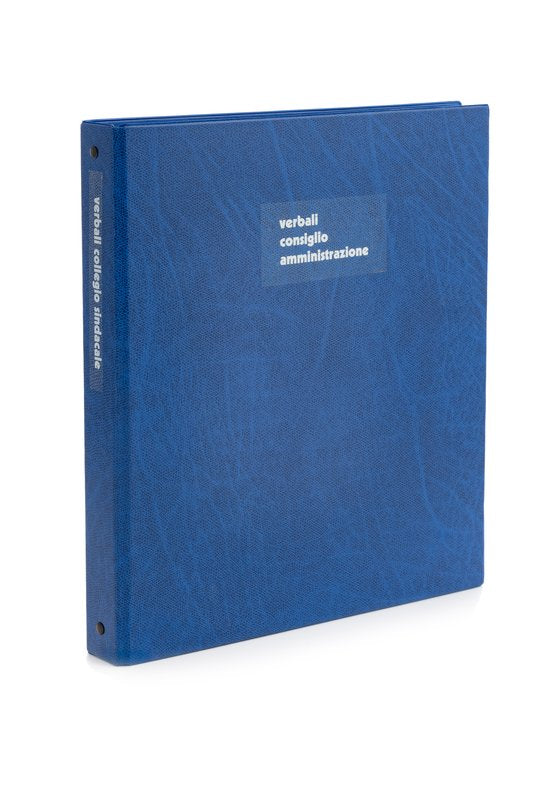 Cartella per libri legali e sociali - 4 anelli tondi - Diametro 25 mm - blu