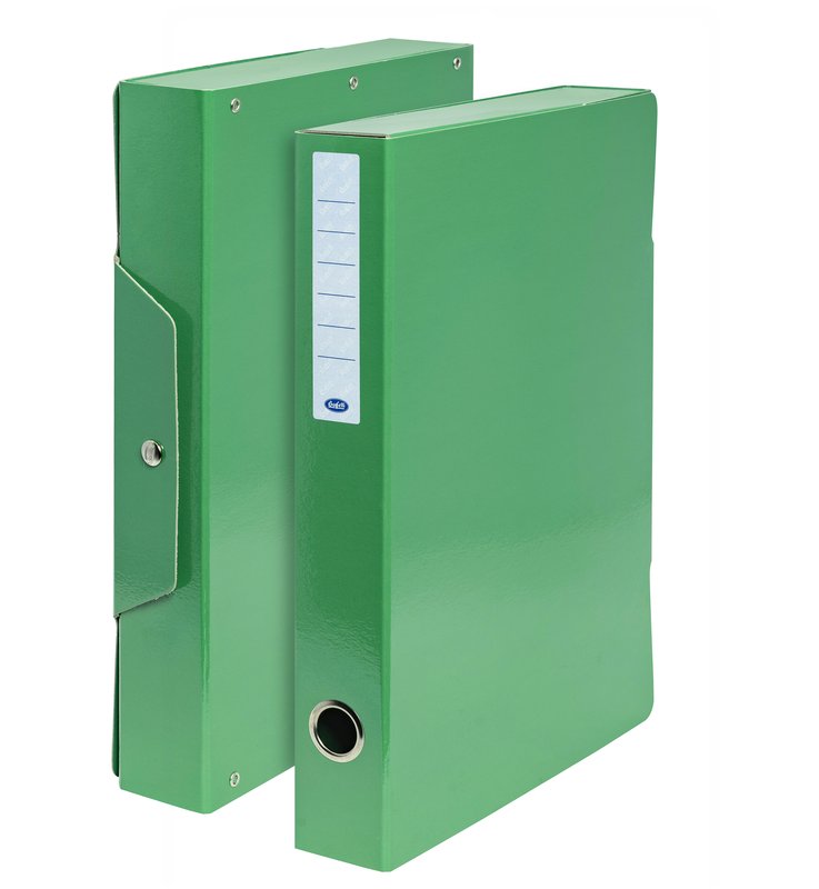 Scatola progetti con bottone - Dorso 5 cm - 34x24 cm - verde