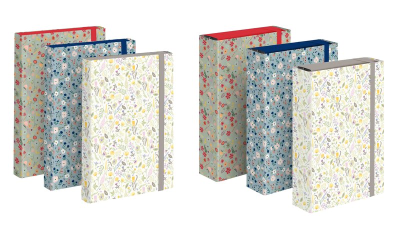 Scatola progetti con elastico Living - Dorso 7 cm - 34x24 cm - fantasie assortite