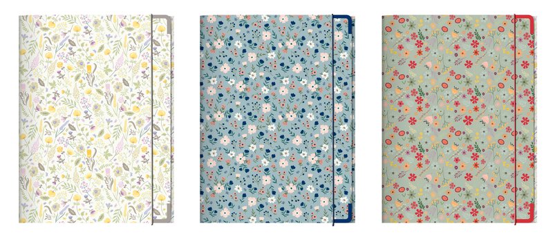 Cartellina con elastico Living fiori - 33x24 cm - fantasie assortite