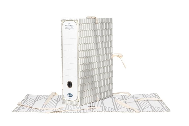 Faldone con lacci Secretaire - Dorso 10 cm - 34,5x25 cm - grigio