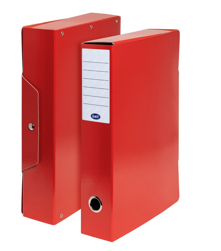 Scatola progetti con bottone - Dorso 7 cm - 34x24 cm - rosso