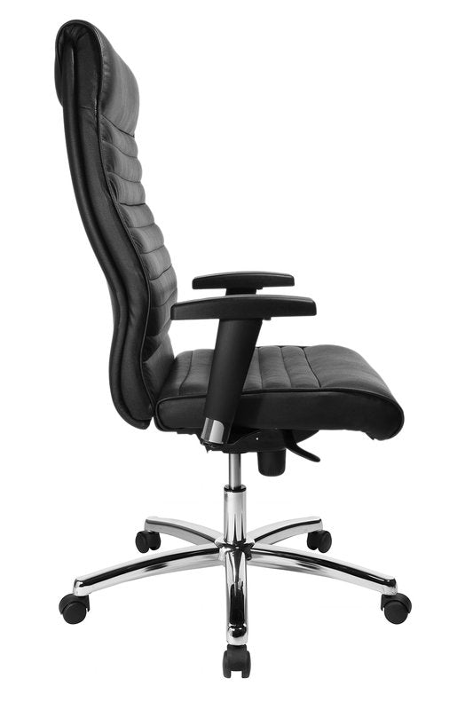 Sedia direzionale Prestige in pelle nera