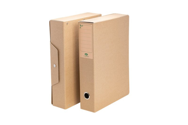 Scatola progetti con bottone I love green - Dorso 7 cm - 34x24 cm - avana