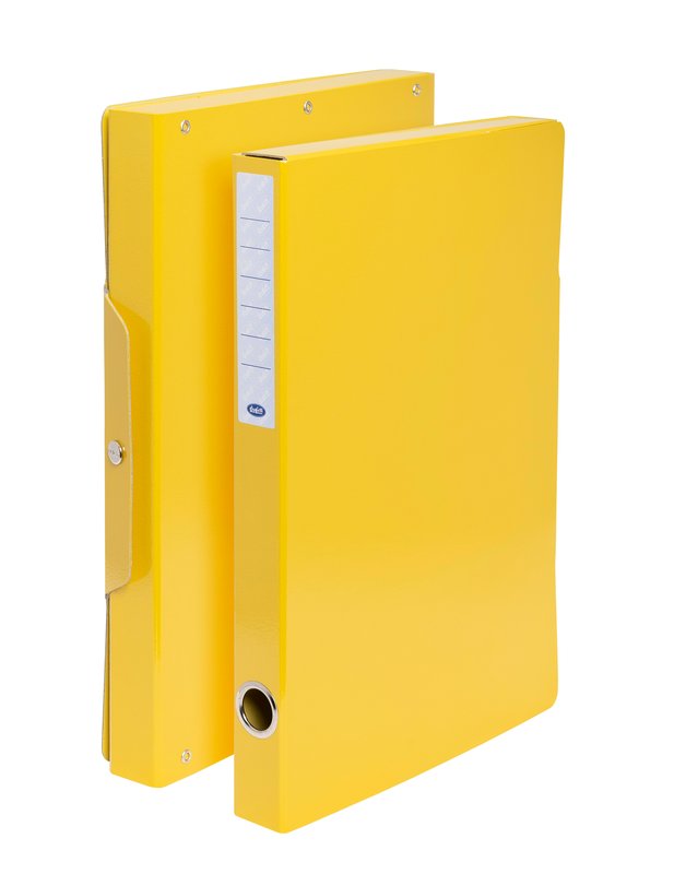 Scatola progetti con bottone - Dorso 3 cm - 34x24 cm - giallo
