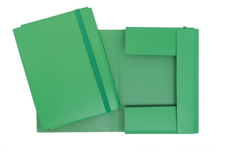 Cartellina con elastico - cartoncino fibrone - 34x24 cm - verde