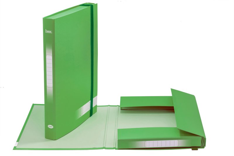 Scatola progetti con elastico Basic  - Dorso 3 cm - 34x24  cm - verde