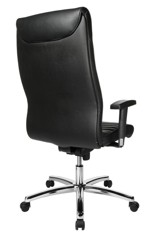 Sedia direzionale Prestige in pelle nera