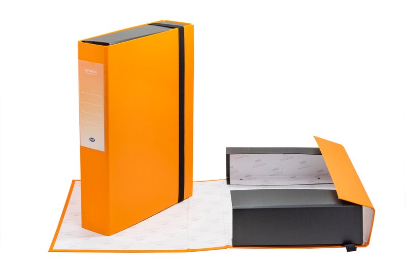 Scatola progetti con elastico Aeternum - Dorso 7 cm - 34x24 cm - giallo