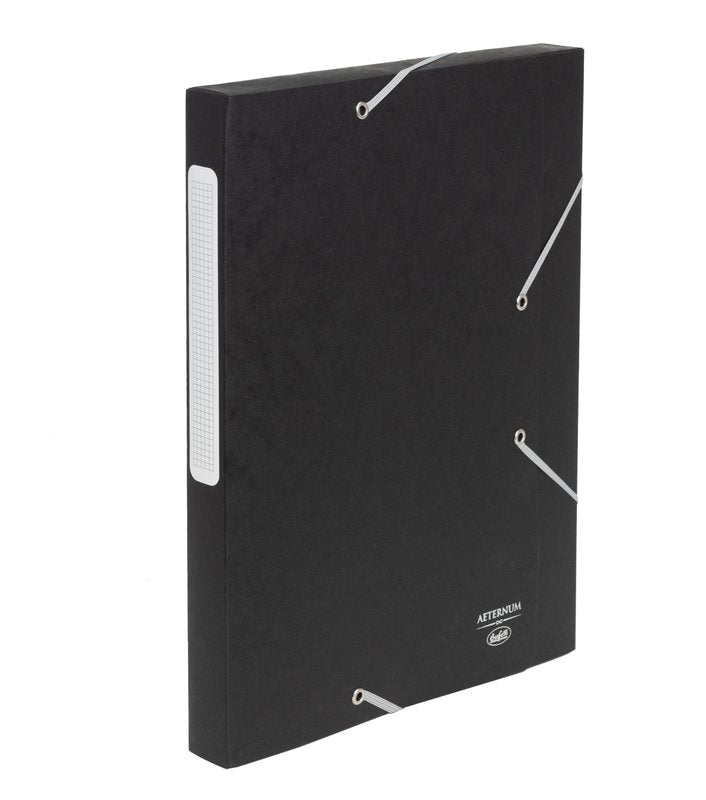 Scatola progetti con elastico angolare Aeternum - dorso 3 cm - 33x25 cm - nero