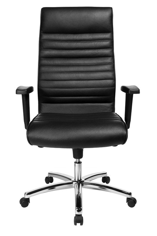 Sedia direzionale Prestige in pelle nera