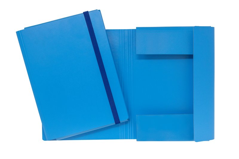 Cartellina con elastico - cartoncino fibrone - 34x24 cm - blu