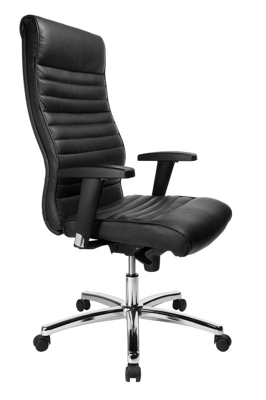 Sedia direzionale Prestige in pelle nera