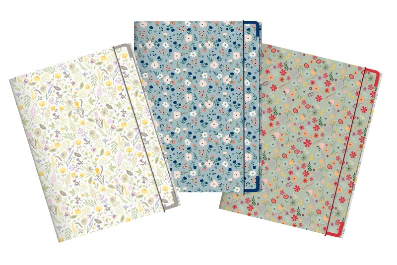 Cartellina con elastico Living fiori - 33x24 cm - fantasie assortite