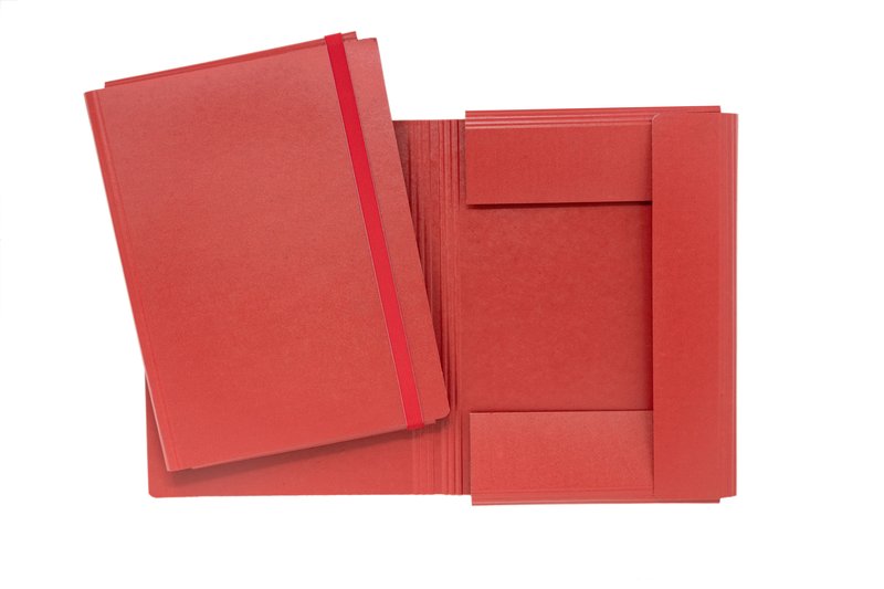 Cartellina con elastico - cartoncino fibrone - 34x24 cm - rosso