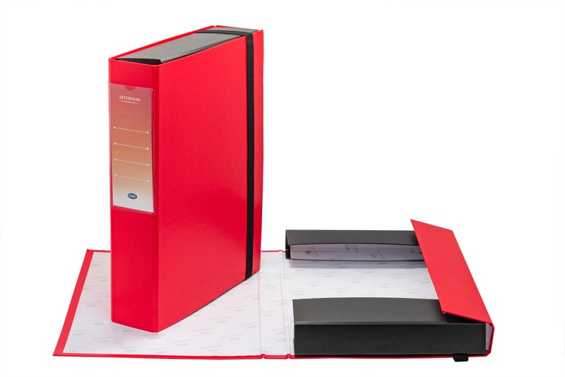 Scatola progetti con elastico Aeternum - Dorso 7 cm - 34x24 cm - rosso