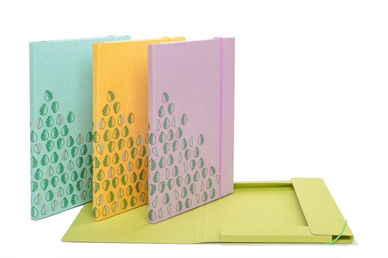 Cartellina con elastico I love green - 34x26cm - dorso 1 cm  - colori assortiti