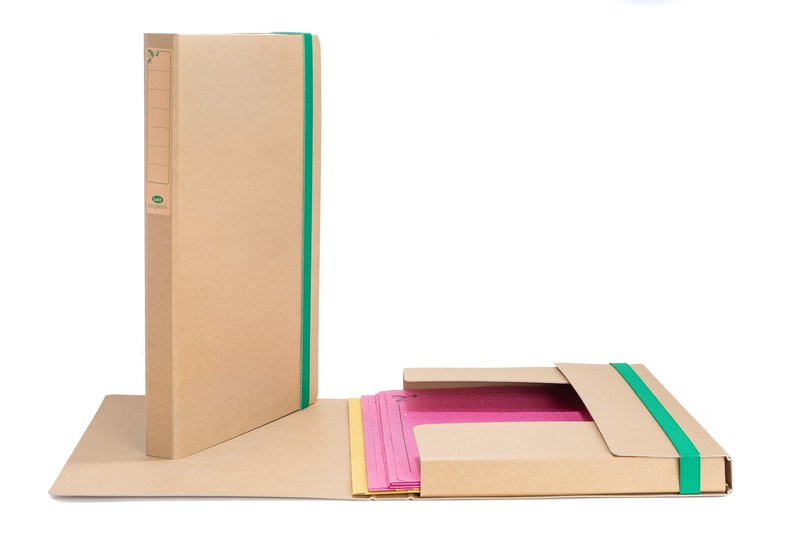 Scatola con elastico I love green - Dorso 3 cm - 34x24 cm - avana