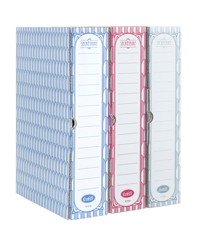 Scatole archivio Secretaire - Dorso 8 cm - 35x24 cm - grigio