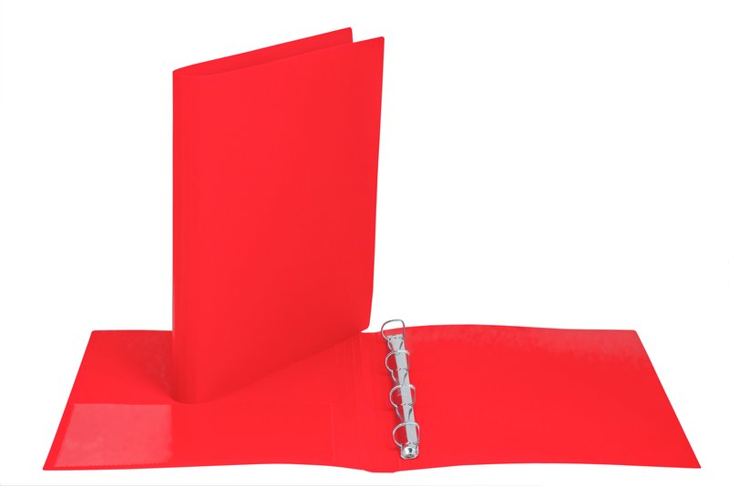 Cartella dorso tondo Happy Color - polipropilene - 4 anelli a D - Diametro 17 mm - rosso