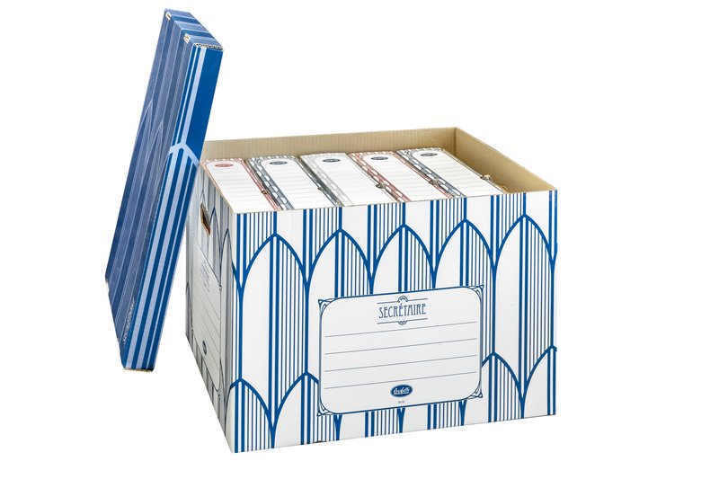 Scatola con coperchio Secretaire - 47x39x31 cm  - blu