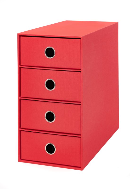Scatola 4 cassetti Living - 17,5x25x32 cm - rosso